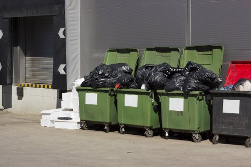 Recycling center handling furniture materials